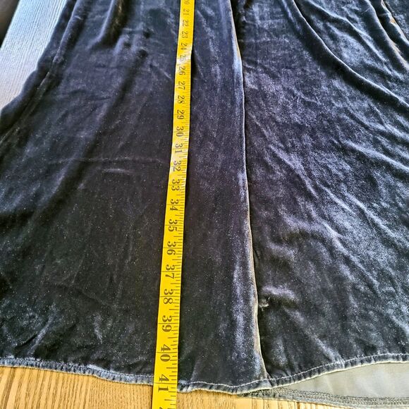 NEW Reformation Dress L Gray Velvet Spaghetti Straps Front Slit Sheath - Picture 10 of 10